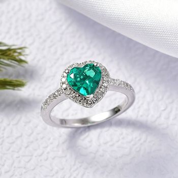 LUXURIANT AAA Labor kolumbianischer Smaragd und Labor Diamant Ring - 1,89 ct.