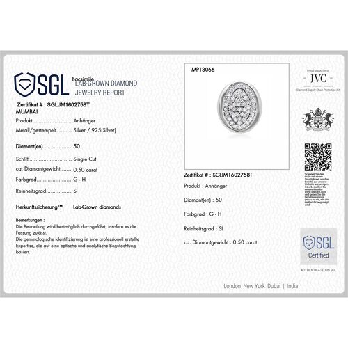 LUXURIANT DIAMOND - Lab Grown Diamant SI-GH SGL zertifiziert Schmuckset 925 Silber rhodiniert ca. 0,50 ct. image number 5
