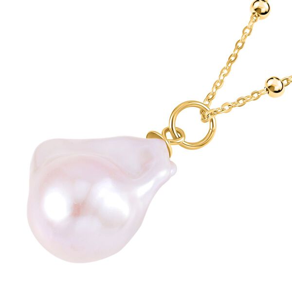 Wei&szlig;e Barockperlen Halskette, 45 cm image number 3