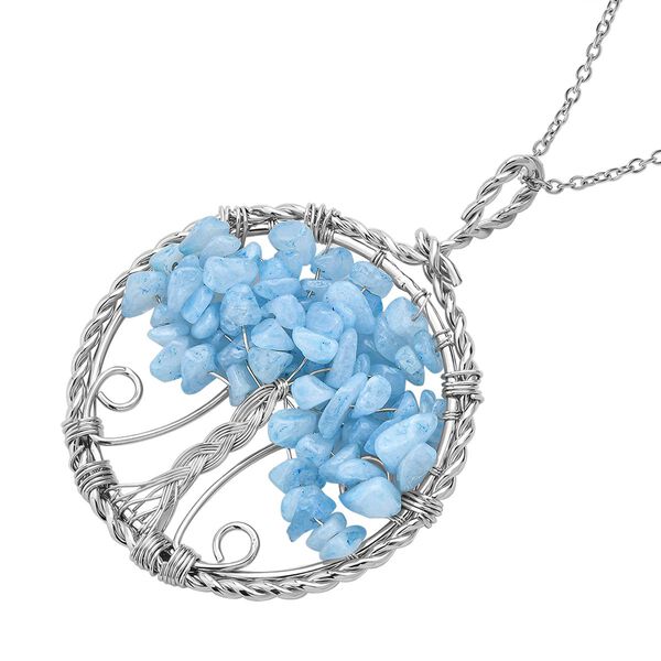 Aquamarin-Anh&auml;nger mit 50+5cm Kette - 37,60 ct. image number 3