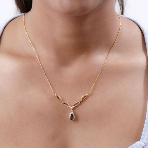 AA Nat&uuml;rliche, goldene Tansanit und Zirkon-Halskette, 45 cm image number 2