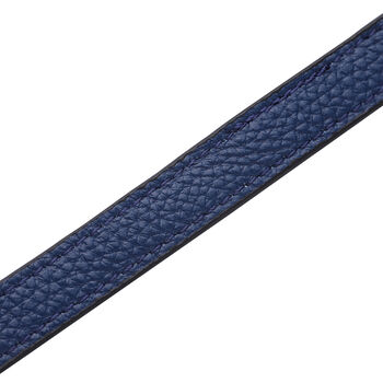 Brillenkette mit 100% Lederband, Leopardenmuster, Dunkelblau und Gold