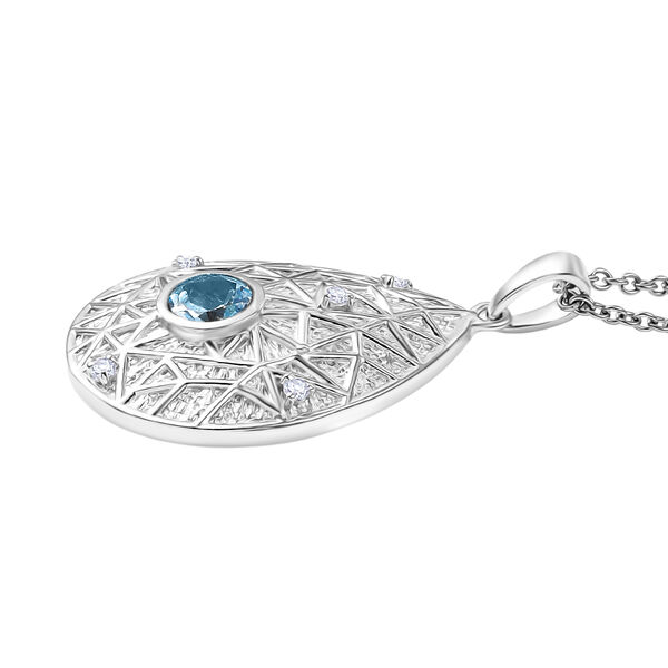 EVER TRUE Himmelblauer Topas, Wei&szlig;er Topas Schmuckset ca. 50 cm ca. 1.12 ct image number 3