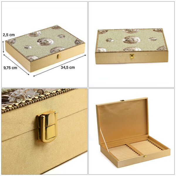 Schmuckbox bestickt mit Perlen und Pailletten, Pistaziengrün image number 5