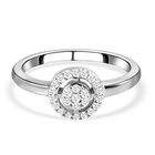 Weißer Diamant Ring, 925 Silber platiniert (Größe 20.00) ca. 0,20 ct