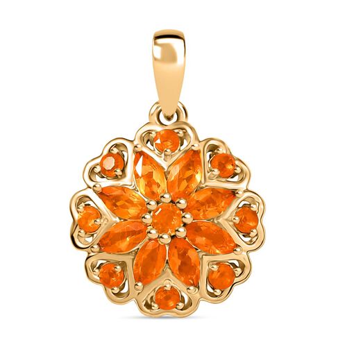 D’joy Salamanca Feueropal Anhänger 925 Silber 750 Gelb Vergoldet ca. 0,62 ct. image number 0