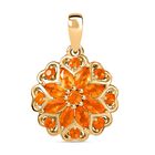 D’joy Salamanca Feueropal Anhänger 925 Silber 750 Gelb Vergoldet ca. 0,62 ct.