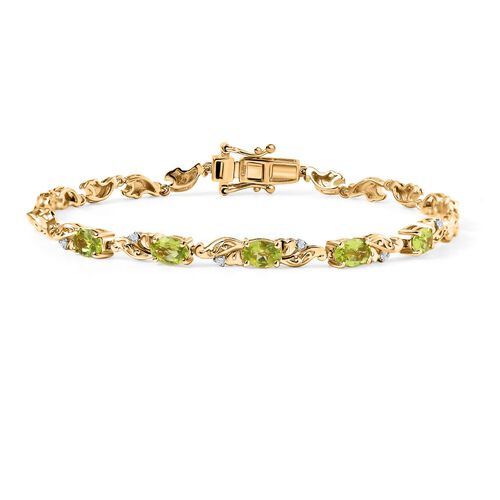 Natürliches Peridot und Zirkon Armband image number 0