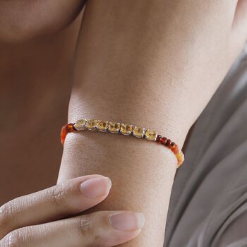 Feuer opal Armband ca. 18 cm + 3.5 cm Extender 925 Silber platiniert ca. 7.64 ct