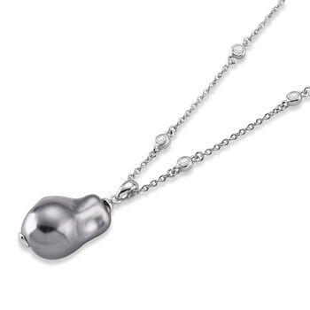 EVER TRUE Wei&szlig;er Zirkonia Halskette ca. 50 cm Nickelfreies Messing rhodiniert