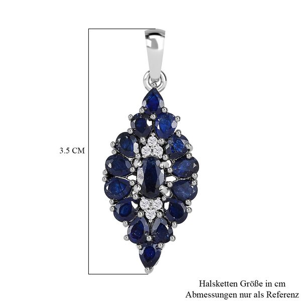 Masoala Saphir (Fissure gefüllt) Anhänger 925 Silber platiniert ca. 3.95 ct image number 6