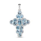 Himmelblauer Topas Anhänger, 925 Silber, ca. 3.45 ct