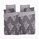 6-teiliges Bettbezug Set, 2 Bettbezüge, 4 Kissenbezüge, dunkel grau