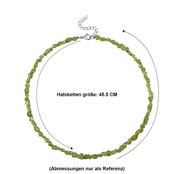 Peridot Halskette ca. 45 cm 316L Edelstahl ca. 90,00 ct. image number 5