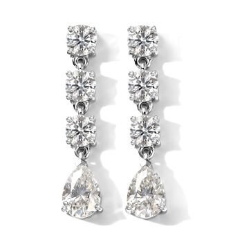 D'Joy Moissanit Ohrringe 925 Silber Rhodiniert ca. 2.82 ct
