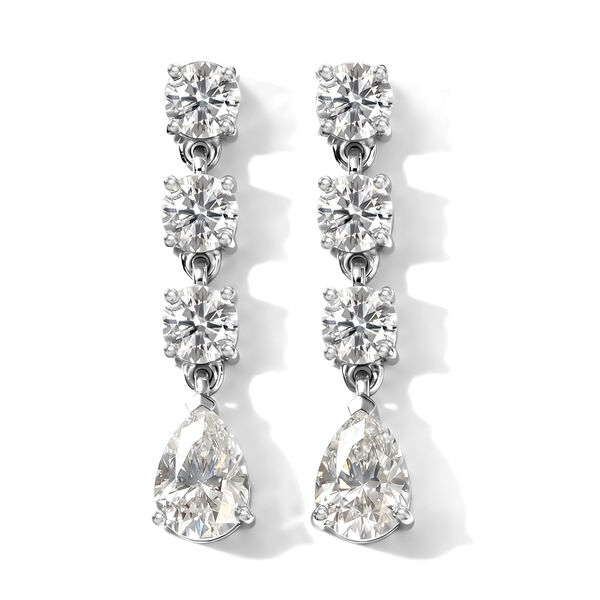 D'Joy Moissanit Ohrringe 925 Silber Rhodiniert ca. 2.82 ct