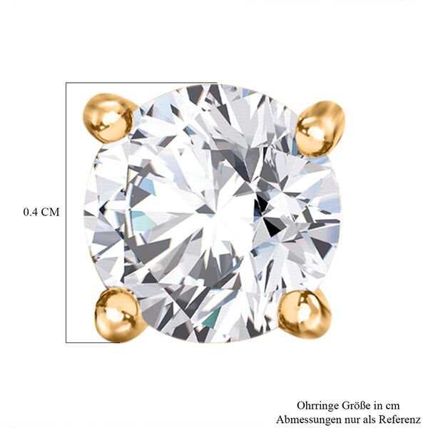 Moissanit Ohrringe, 925 Silber vergoldet - 0,45 ct. image number 6