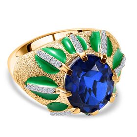 GP Italian Garden Kollektion - Ceylonfarbener Quarz, Zirkon und blauer Saphir-Ring - 5,30 ct.