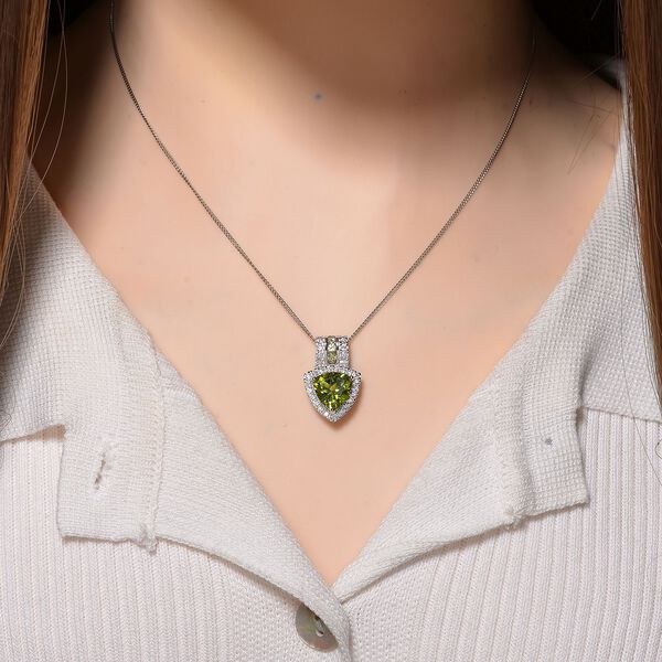 D'joy Natürlicher Peridot Schmuckset 925 Silber rhodiniert ca. 3.36 ct image number 2