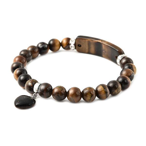 Gelbes Tigerauge und Kristall-Armband, 18 cm, Edelstahl ca. 119,50 ct image number 4