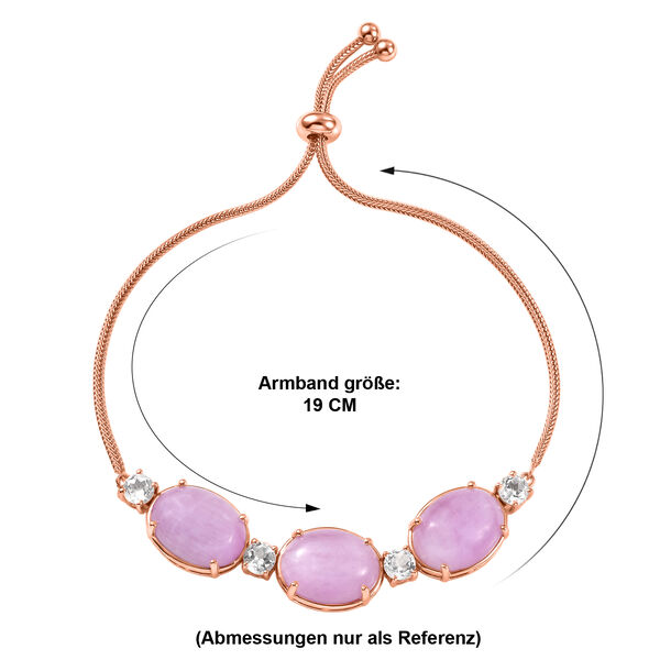 EverTrue Kunzit und wei&szlig;es Topas 19cm flexibles Armband - 35,47 ct. image number 4