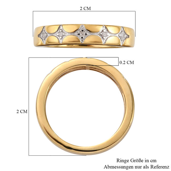 Diamant Band Ring 925 Silber 585 Vergoldet image number 7