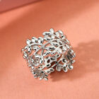 ALLORO platinierter Silber-Ring mit Blattmotiven image number 1
