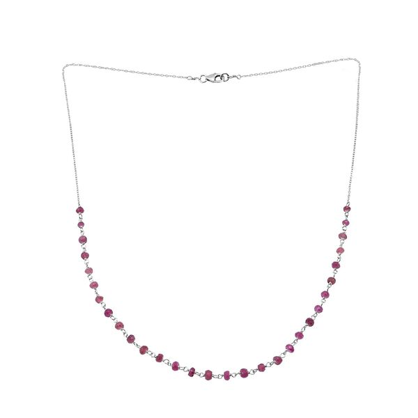 Afrikanischer Rubin (Fissure gef&uuml;llt) Halskette ca. 50 cm 925 Silber ca. 6,00 ct. image number 3