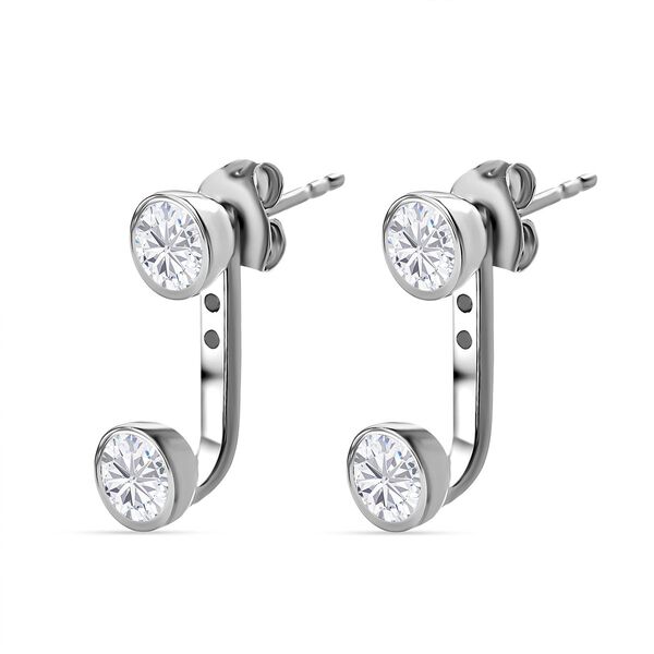 Moissanit Ohrringe 925 Silber platiniert ca. 1.68 ct image number 4