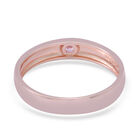 Simulierter Rosa Diamant Band Ring 925 Silber Roségold image number 2