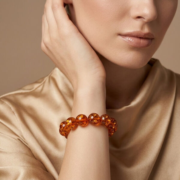 Synthetischer Bernstein Armband 19 cm image number 2