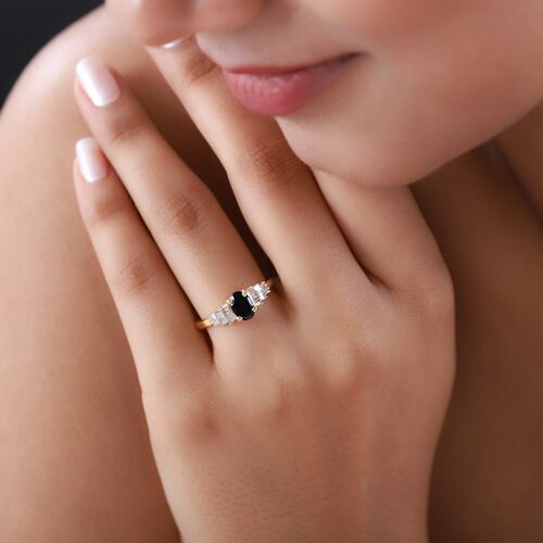 Natürlicher Chrom Turmalin und weißer Diamant-Ring - 0,95 ct. image number 3