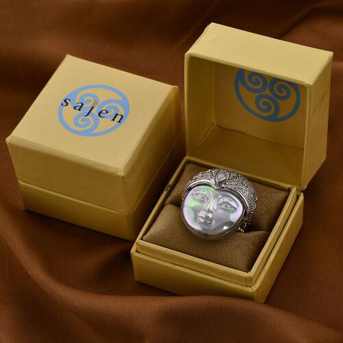 Sajen Silver- Ochse Knochen und natürlicher, äthiopischer Welo-Opal-Ring - 32,77 ct. image number 1