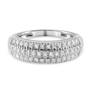 88 Facetten Moissanit-Ring, 925 Silber platiniert (Gr&ouml;&szlig;e 16.00) ca. 0,65 ct