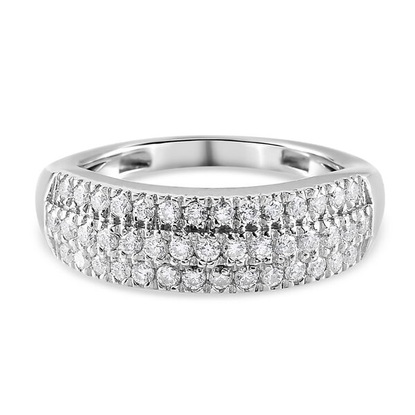 88 Facetten Moissanit Ring 925 Silber platiniert  ca. 0,65 ct