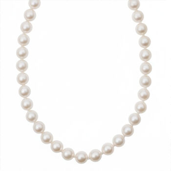 Wei&szlig;e S&uuml;&szlig;wasser Perle Halskette ca. 45 cm 925 Silber rhodiniert