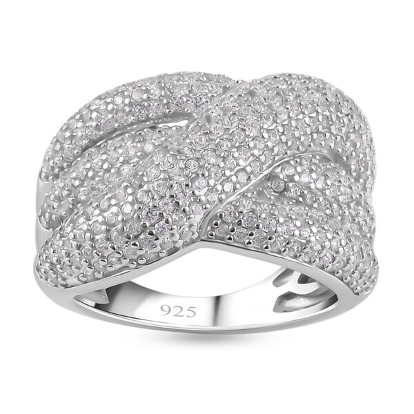 Weißer Zirkon Ring, 925 Silber rhodiniert (Größe 19.00) ca. 2.76 ct image number 4