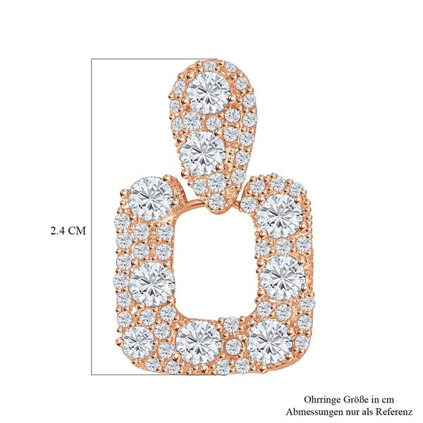 Weißer Zirkonia Ohrringe, roséfarben, ca. 0.60 ct image number 4