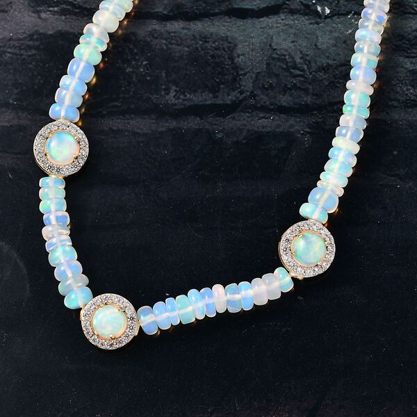 D'Joy AA Natürlicher, äthiopischer Welo Opal Armband ca. 19 cm 925 Silber 750 Gelbgold Vermeil (10-15 Werktage Lieferzeit) ca. 22.94 ct image number 1