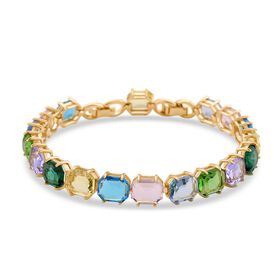 Mehrfarbiger Kristall Armband ca. 19 cm Nickelfreies Messing