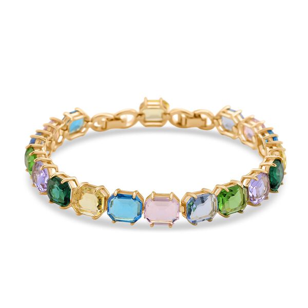 Mehrfarbiger Kristall Armband ca. 19 cm Nickelfreies Messing image number 0