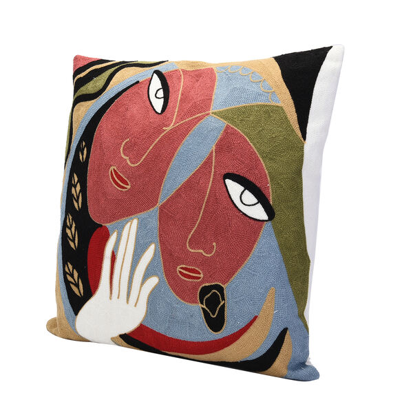 Kissenbezug mit Stickerei und Rei&szlig;verschluss, Gr&ouml;&szlig;e: 43x43cm, Rot image number 1