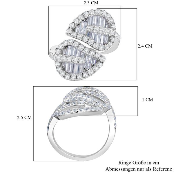 Lustro Stella Weißer Zirkonia Ring 925 Silber rhodiniert (Größe 21.00) image number 5