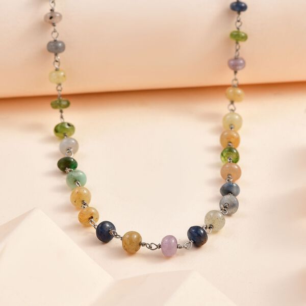 Bouquet mehrfarbige Saphir-Halskette image number 2