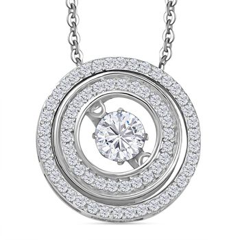 Moissanit Anh&auml;nger mit Kette ca. 50 cm, 925 Silber rhodiniert ca. 0.94 ct