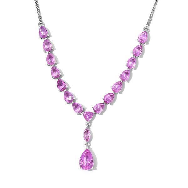 Patroke Triplette Quarz Collier, ca. 45 cm, 925 Silber platiniert ca. 17.41 ct