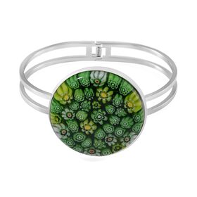 Grüner Armreif im Murano-Stil, 19cm