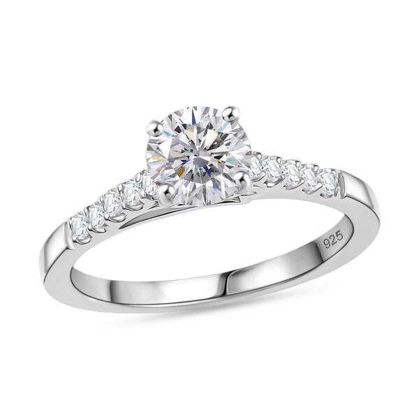 Moissanit Ring 925 Silber rhodiniert (Gr&ouml;&szlig;e 21.00) ca. 1,16 ct image number 4