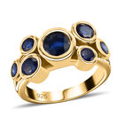 Fissure gefüllt blauer Saphir Ring 925 Silber 585 Vergoldet image number 3