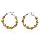 925 Silber Tricolor Ohrringe, ca. 3,00g